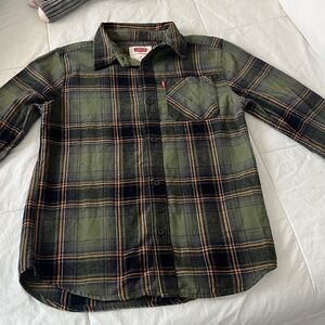Levi's Olive and Black Plaid Shirt
